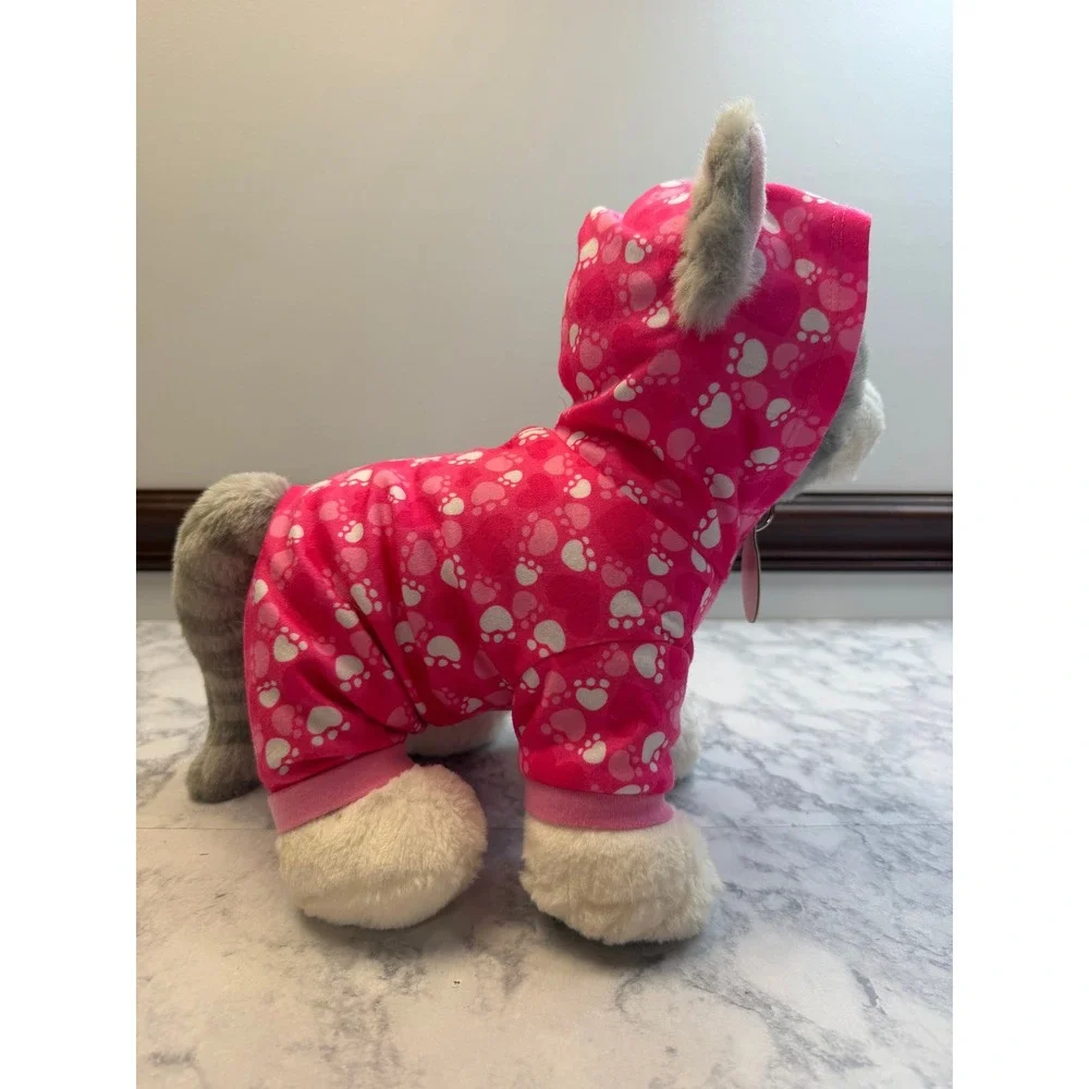 Build A Bear Promise Pets Grey White Cat Heterochromia Blue Yellow Eyes Pink PJs